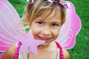 Cute little girl dressed up as a fairy
