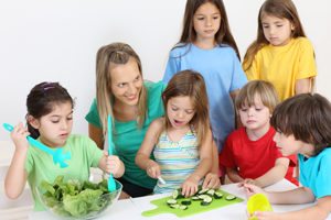 teacher teach student to cook