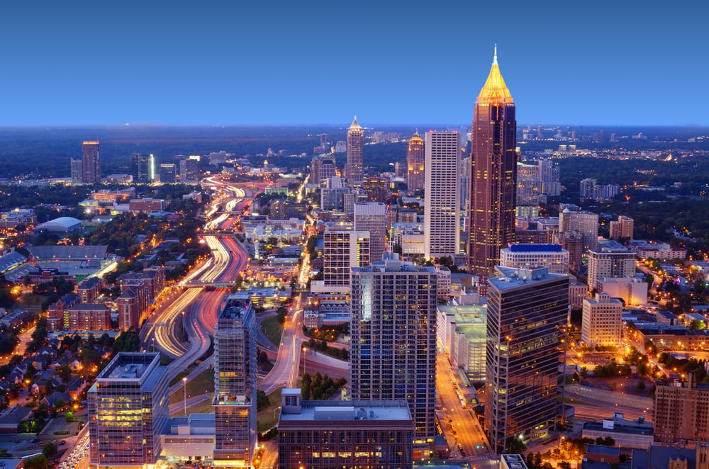 Aerial view of Skyline of Downtown Atlanta